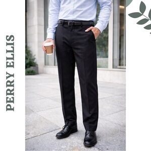 Perry Ellis Portfolio Black Dress Pants 38x32